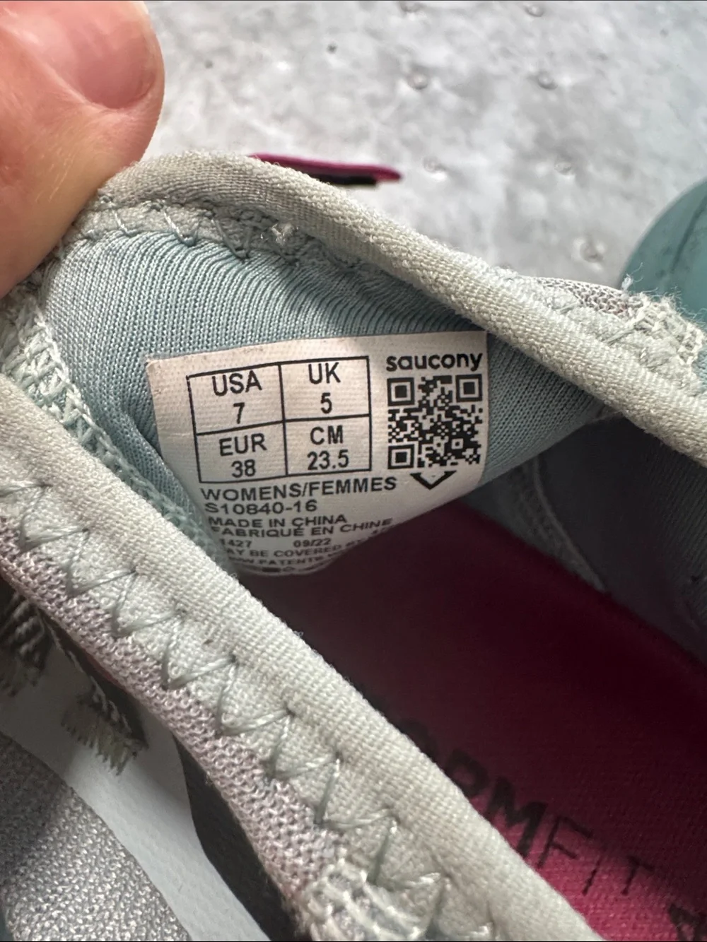 Saucony Mint Green Trail Runners with Pink Laces